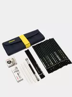Набор Чернографитных Карандашей с аксессуарами "Deli" 2Н-12В