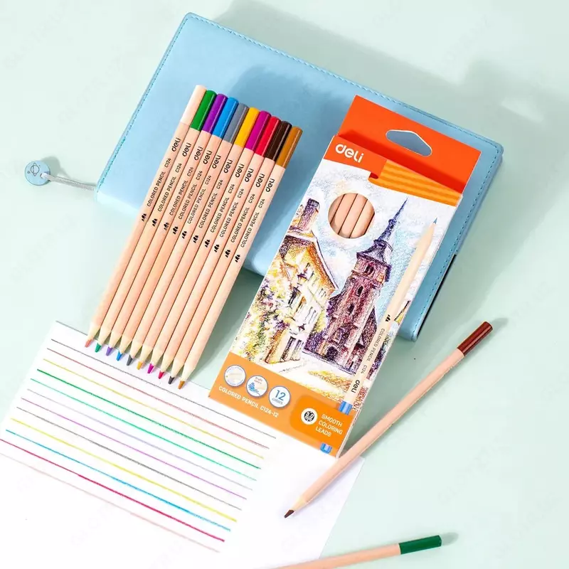 Набор цветных карандашей "Deli" 12 цветов (Арт.- 124-12-CC)