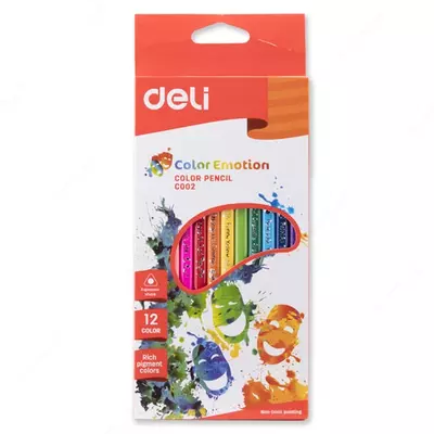Rangli qalam to'plami Deli "Color Emotion" 12 rang (Art.- 00200-EC)