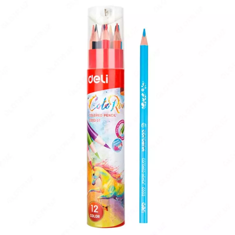 Rangli qalamlar to'plami "Deli ColoRun" 12 rang (Art.-00307-EC) YANGI