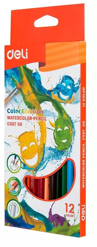 Набор цветных карандашей Deli "Color Emotion" 12 цветов (Арт.- 00700-EC) NEW
