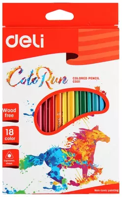 Набор цветных карандашей "Deli ColoRun" 18 цветов (Арт.- 00110-EC)