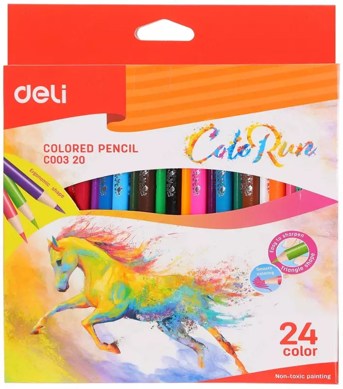 Rangli qalam to'plami "Deli ColoRun" 24 rang (Art.-00320-EC) YANGI