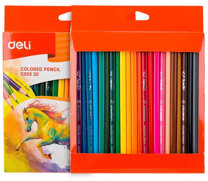 Rangli qalam to'plami "Deli ColoRun" 24 rang (Art.-00320-EC) YANGI