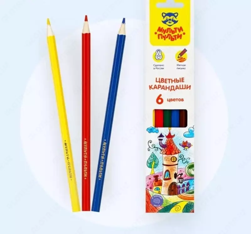 Набор цветных карандашей Мульти-Пульти "Невероятные приключения" 6 цветов (Арт.- CP_41047)