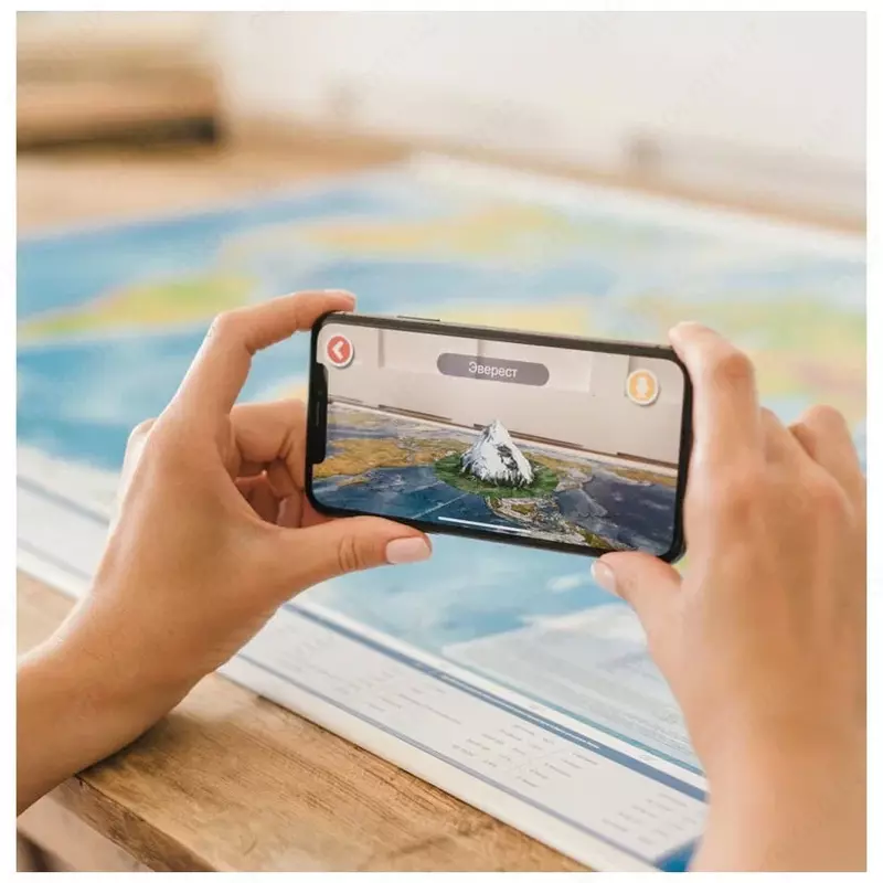 Интерактивная физическая карта"Globen" "Мир", 1200 х 780 мм (Арт. - КН049)