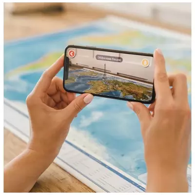 "Globen" "Jahon" interaktiv jismoniy xaritasi, 1010 x 660 mm (m. - KN038)