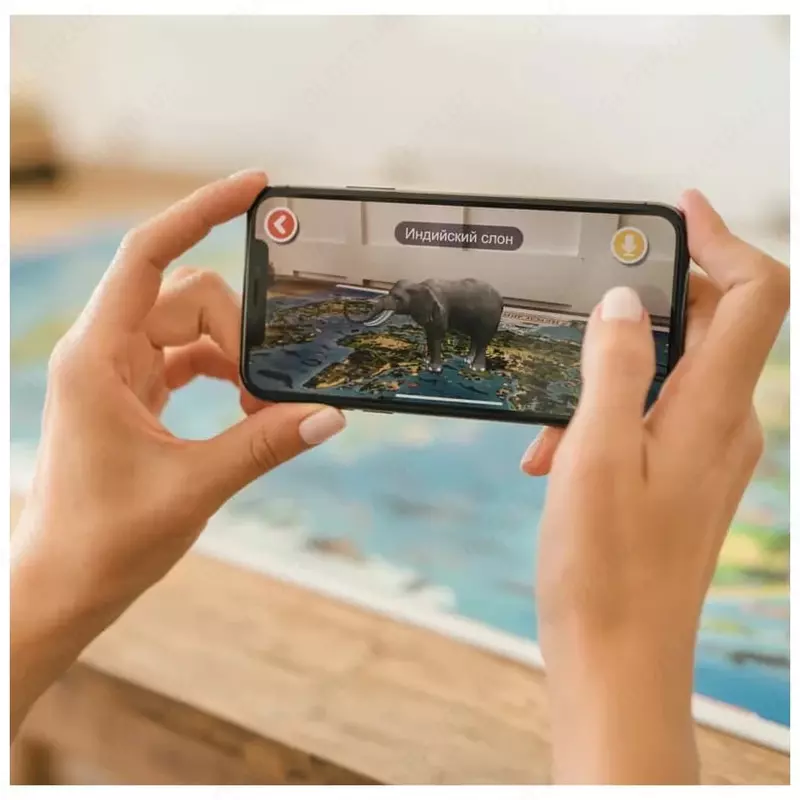 "Globen" interaktiv xaritasi "Yer yuzidagi hayvonlar va flora", 1010 x 690 mm (m. - KN008)