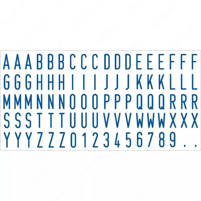 Marka qutisi-harflari "Colop" 3,5 mm, SET02, eng. (- 114712-modda)