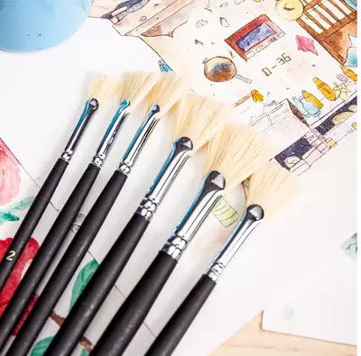 Набор веерных кистей "Deli" нейлон, 6 шт (Арт. - 73896)