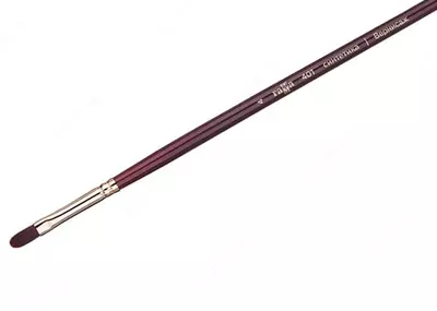 Художественная плоскоовальная кисть № 4 Гамма "Вернисаж" (Арт. - 401004)