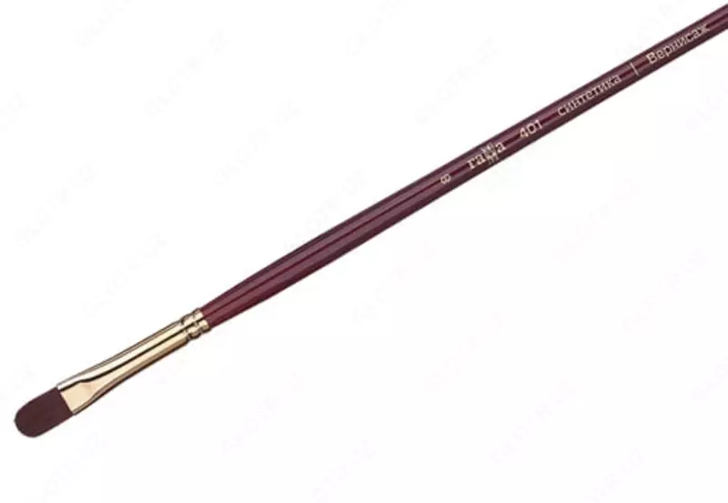 Художественная плоскоовальная кисть № 8 Гамма "Вернисаж" (Арт. - 401008)