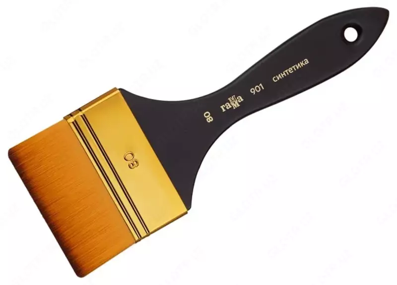 Художественная флейцевая плоская кисть № 80 "Гамма" (Арт. - 901080)