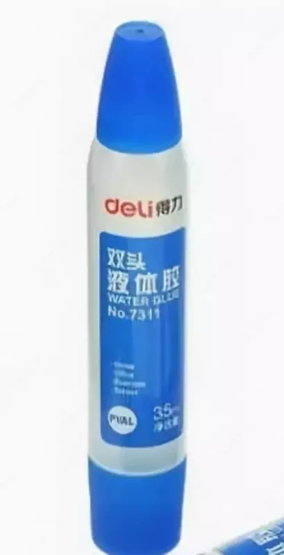 Жидкий двухсторонний канцелярский клей "Deli" 35 мл. (Арт. - 7311)