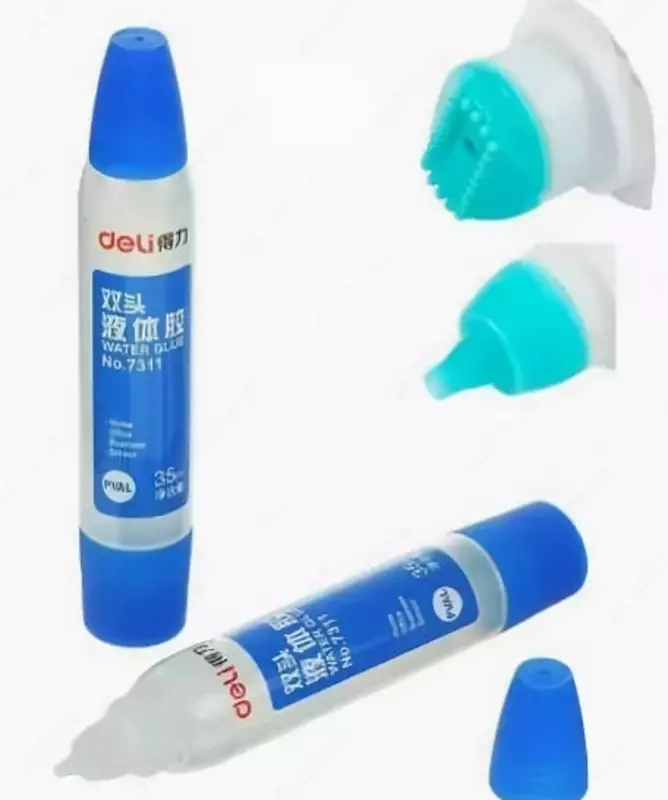 Жидкий двухсторонний канцелярский клей "Deli" 35 мл. (Арт. - 7311)