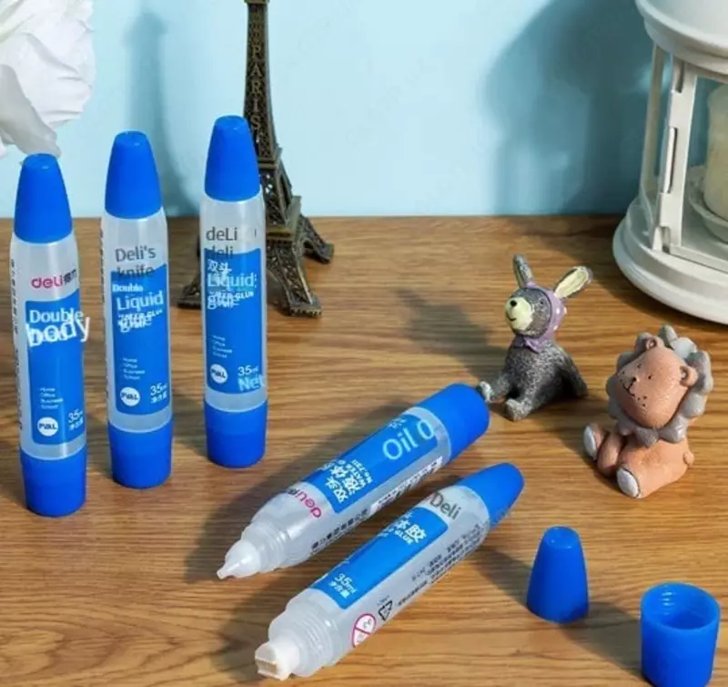 Жидкий двухсторонний канцелярский клей "Deli" 35 мл. (Арт. - 7311)