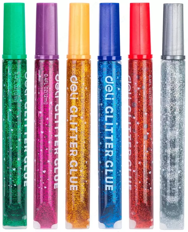 Клей-гель Deli "Explora" с блестками 12 мл., 6 шт. (Арт. - 71101-EA)