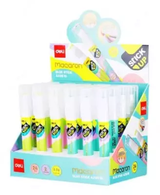 Цветной Клей - карандаш с клипом Deli "Macaron" 2.6 гр. (Арт. - 23810-EA) Ассортимент