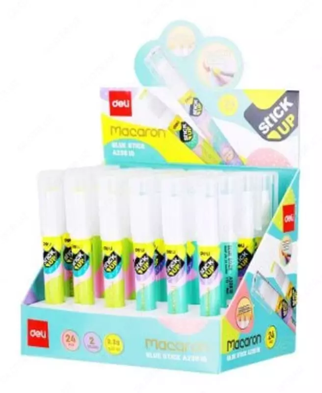 Цветной Клей - карандаш с клипом Deli "Macaron" 2.6 гр. (Арт. - 23810-EA) Ассортимент