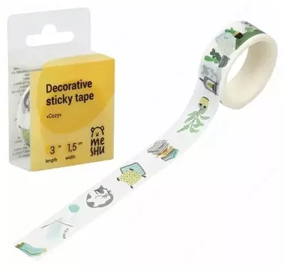 Клейкая декоративная лента MESHU "Cozy" 1.5 см (Арт.- MS_36865)