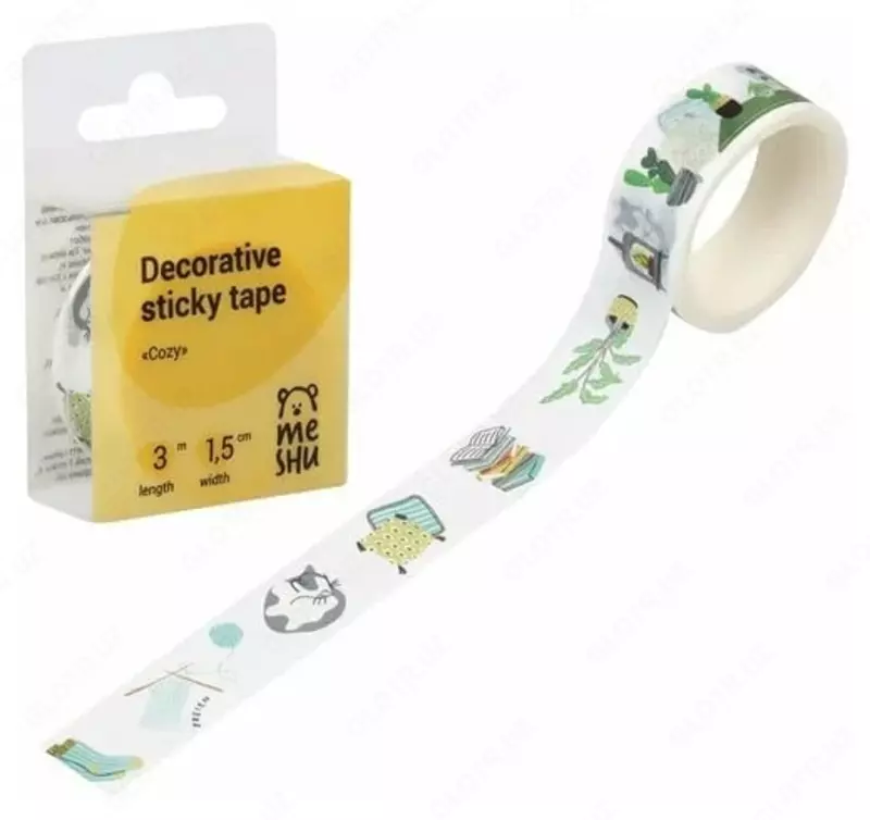 Клейкая декоративная лента MESHU "Cozy" 1.5 см (Арт.- MS_36865)