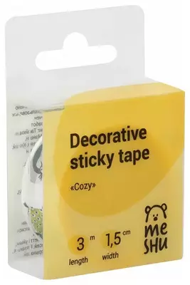 Клейкая декоративная лента MESHU "Cozy" 1.5 см (Арт.- MS_36865)