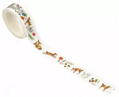 Клейкая декоративная лента "MESHU" Cute deer 1.5 см (Арт.- MS_36875)