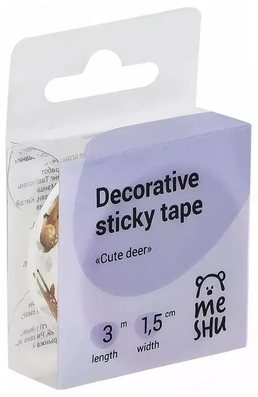 Клейкая декоративная лента "MESHU" Cute deer 1.5 см (Арт.- MS_36875)