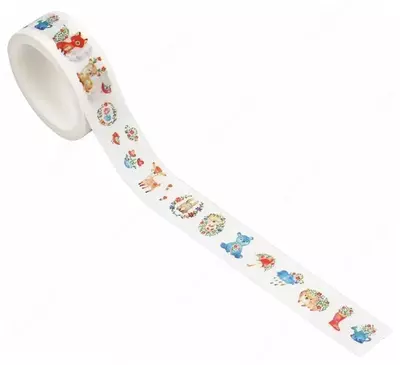 Клейкая декоративная лента MESHU "Cute toys" 1.5 см (Арт.- MS_36881)