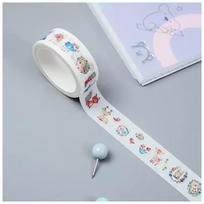 Клейкая декоративная лента MESHU "Cute toys" 1.5 см (Арт.- MS_36881)