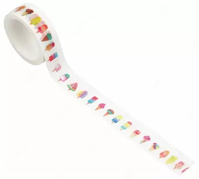 Клейкая декоративная лента MESHU "Ice cream" 1.5 см (Арт.- MS_36877)