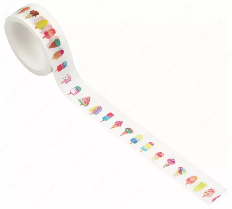 Клейкая декоративная лента MESHU "Ice cream" 1.5 см (Арт.- MS_36877)