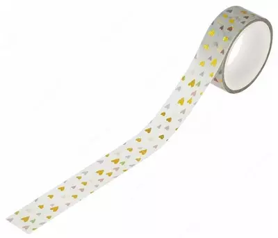 Клейкая декоративная лента MESHU "Small hearts" 1.5 см (Арт.- MS_36867)