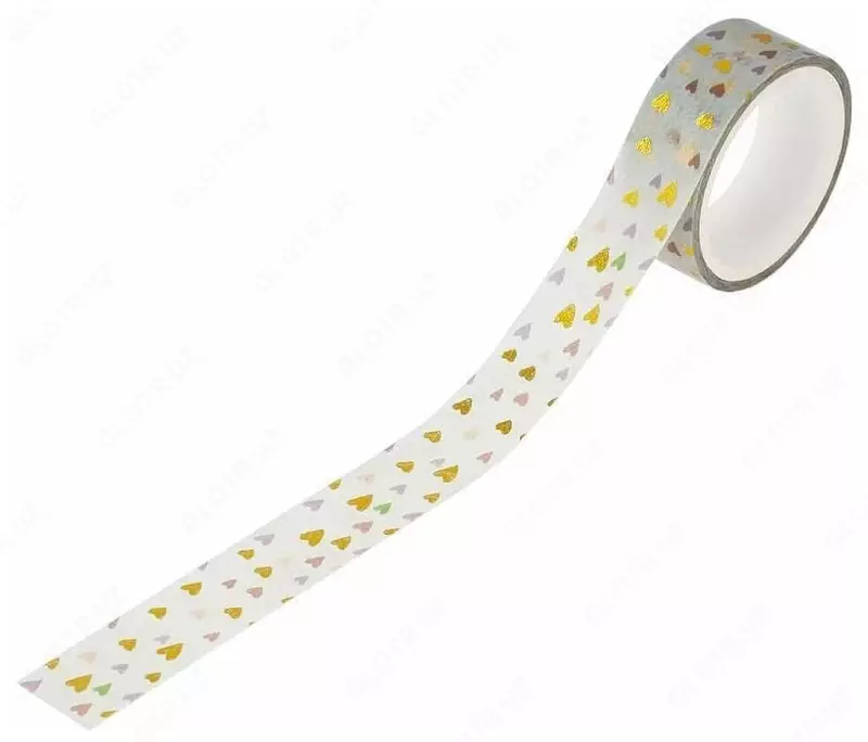 Клейкая декоративная лента MESHU "Small hearts" 1.5 см (Арт.- MS_36867)