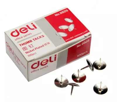 Канцелярские кнопки-гвоздики "Deli" 100 шт. (Арт. - 0020)