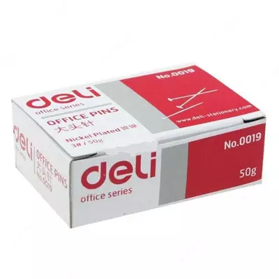 Канцелярские кнопки-гвоздики "Deli" 26 мм, 50 гр. (Арт. - 0019)