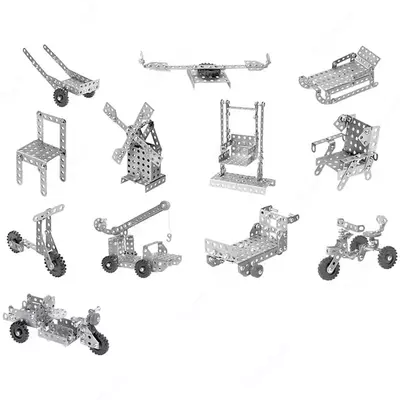 Конструктор металлический "Мульти-Пульти" Мастер №1, 174 элемента (Арт. - КМ_18712)