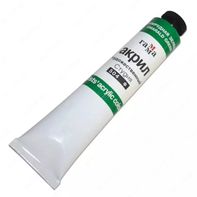Художественная акриловая краска Гамма "Студия" туба 46 мл. (Арт. - 0.40.А046.504) Изумрудная зеленая