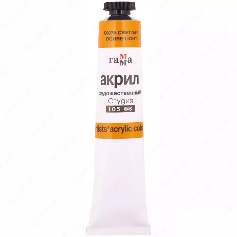 Художественная акриловая краска Гамма "Студия" туба 46 мл. (Арт. - 0.40.А046.105) Охра светлая