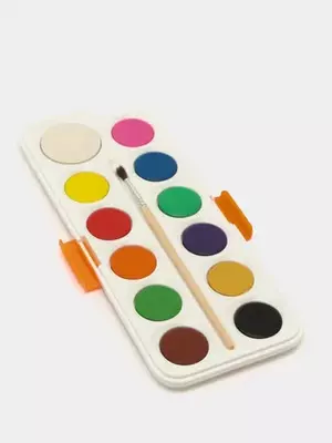 Акварельные краски "Deli" с кисточкой (12 цветов) Арт. - 10-12-C