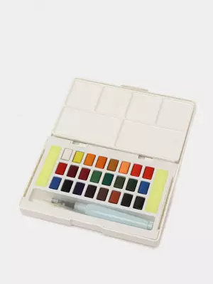 Сухие Акварельные краски "Deli" с кисточкой (24 цвета) Арт. - 73889