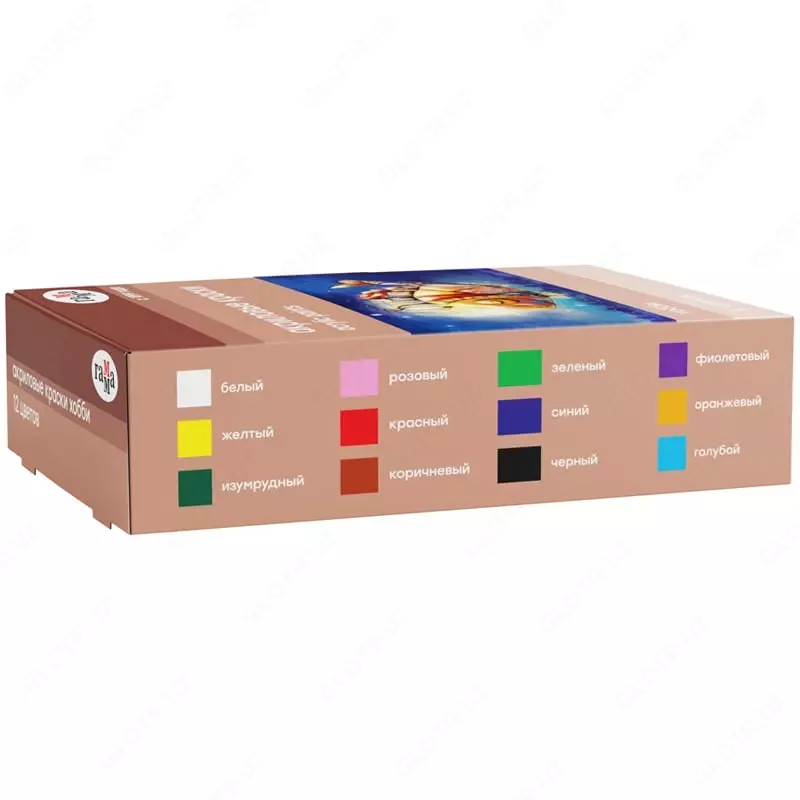 Декоративные акриловые краски Гамма "Хобби" 12 цв/20 мл. (Арт. - 3012198)