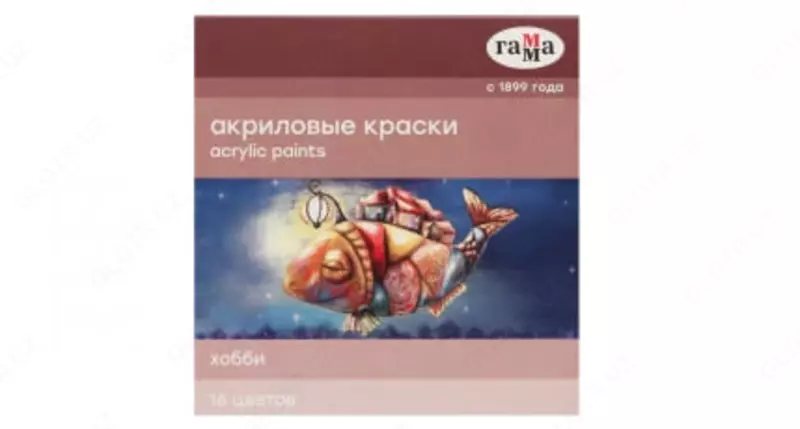 Dekorativ akril bo'yoqlar Gamma "Hobbi" 16 rang / 20 ml. (- 1401201-modda)