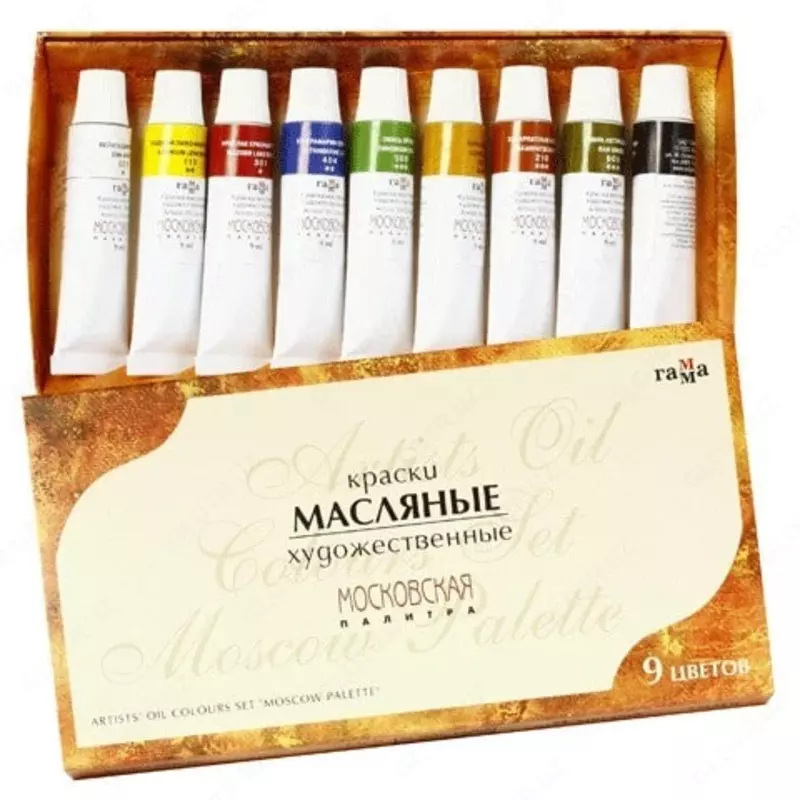 Badiiy moyli bo'yoq Gamma "Moskva palitrasi" trubkasi 9 ml/9 kol. (m. - 201008)