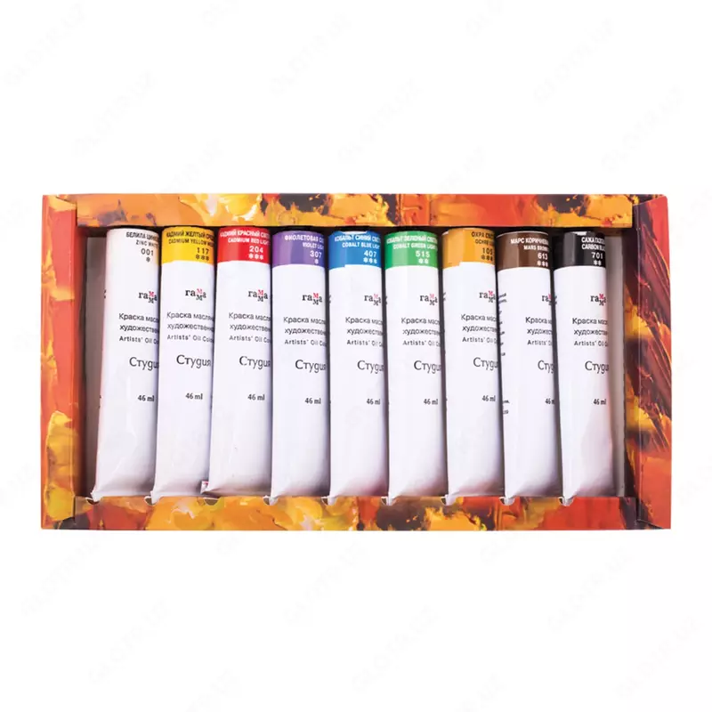 Художественная масляная краска Гамма "Студия" туба 46 мл/9 цв. (Арт. - 201002)