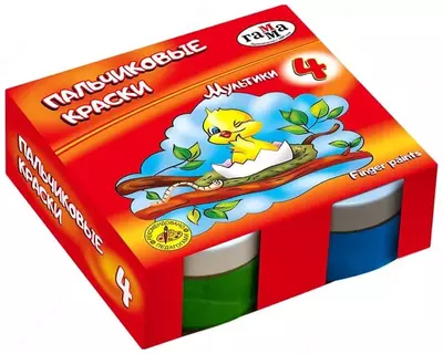 Краски пальчиковые Мультики "Классические" 50 мл. (4 цвета) Арт. - 180120212