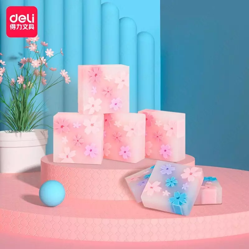 Корректирующий ластик (куб) "DELI" Sakura (Арт. - 71135) Ассортимент