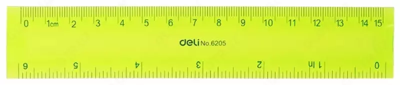 Пластиковая мягкая линейка "Deli" 15 см (Арт. - 6205) Ассортимент