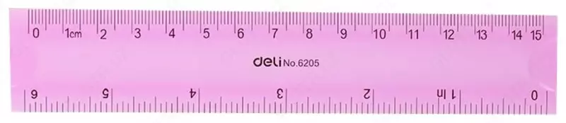 Пластиковая мягкая линейка "Deli" 15 см (Арт. - 6205) Ассортимент