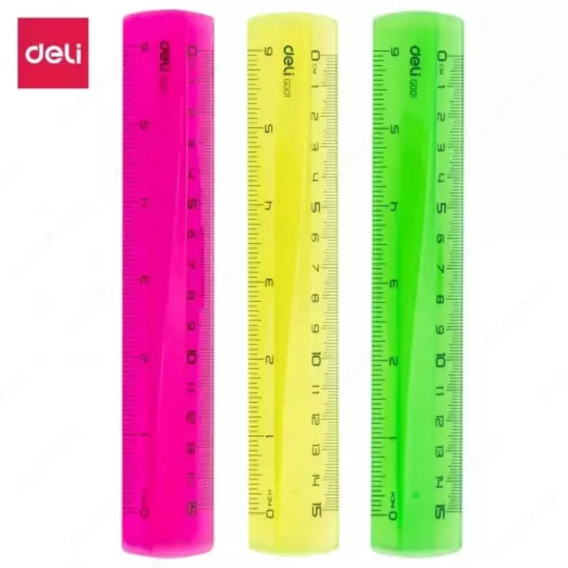 Пластиковая линейка Deli "Pioneer" 15 см (Арт. - 00102-EG) Ассортимент